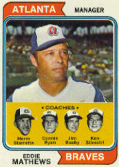 1974 Topps Baseball Cards      634     Eddie Mathews MG